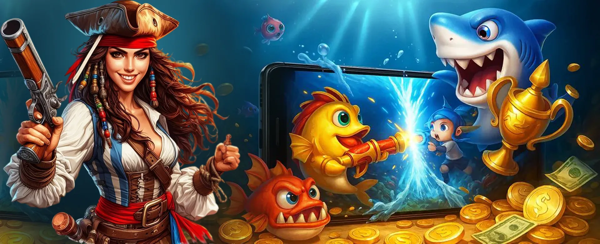 Exciting game world background for Phfun Club